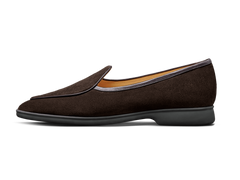 Stride Loafers in Dark Brown Glove Suede Dark Sole