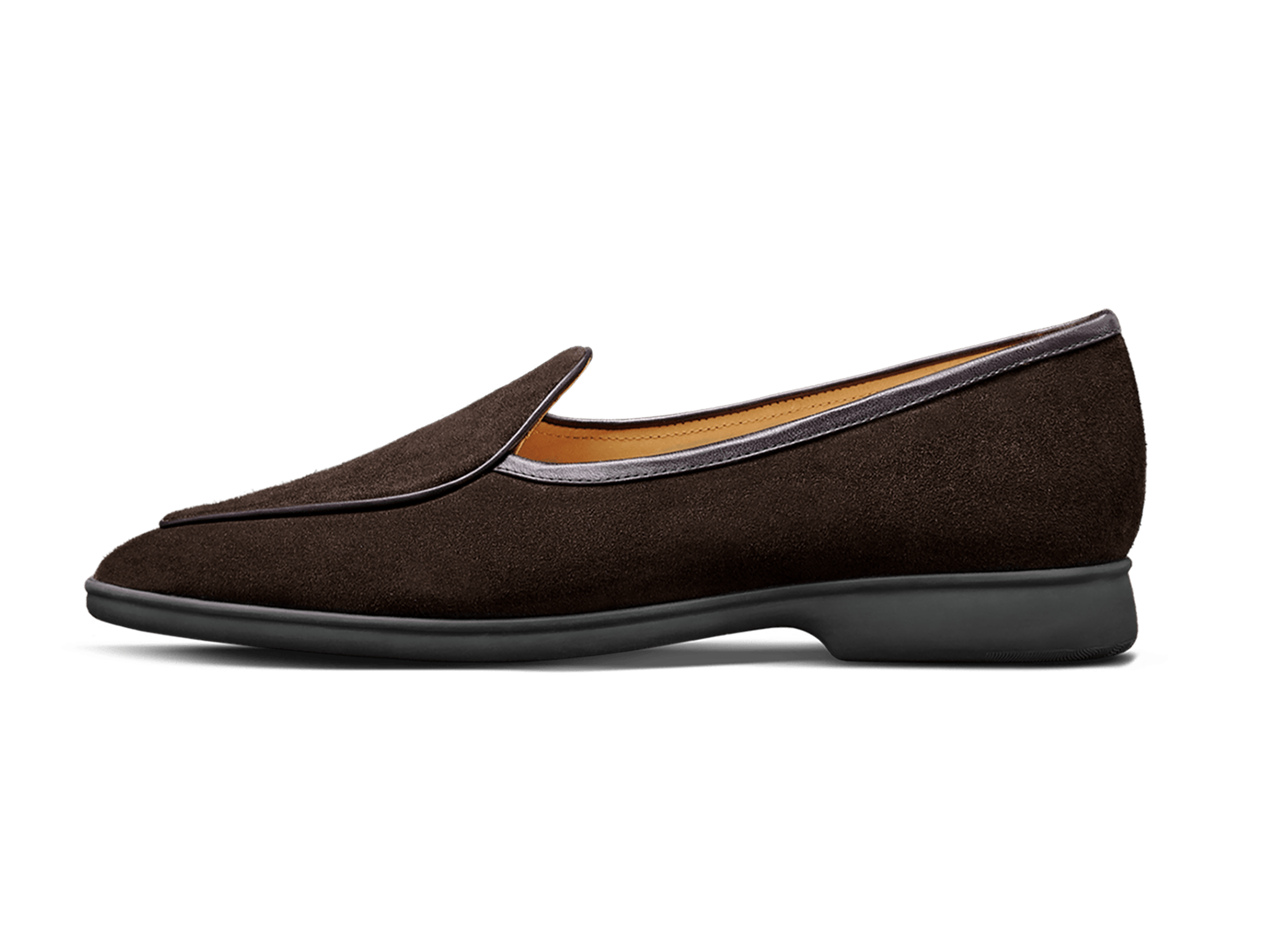 Stride Loafers in Dark Brown Glove Suede Dark Sole