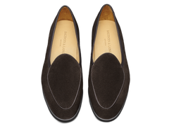 Stride Loafers in Dark Brown Glove Suede Dark Sole