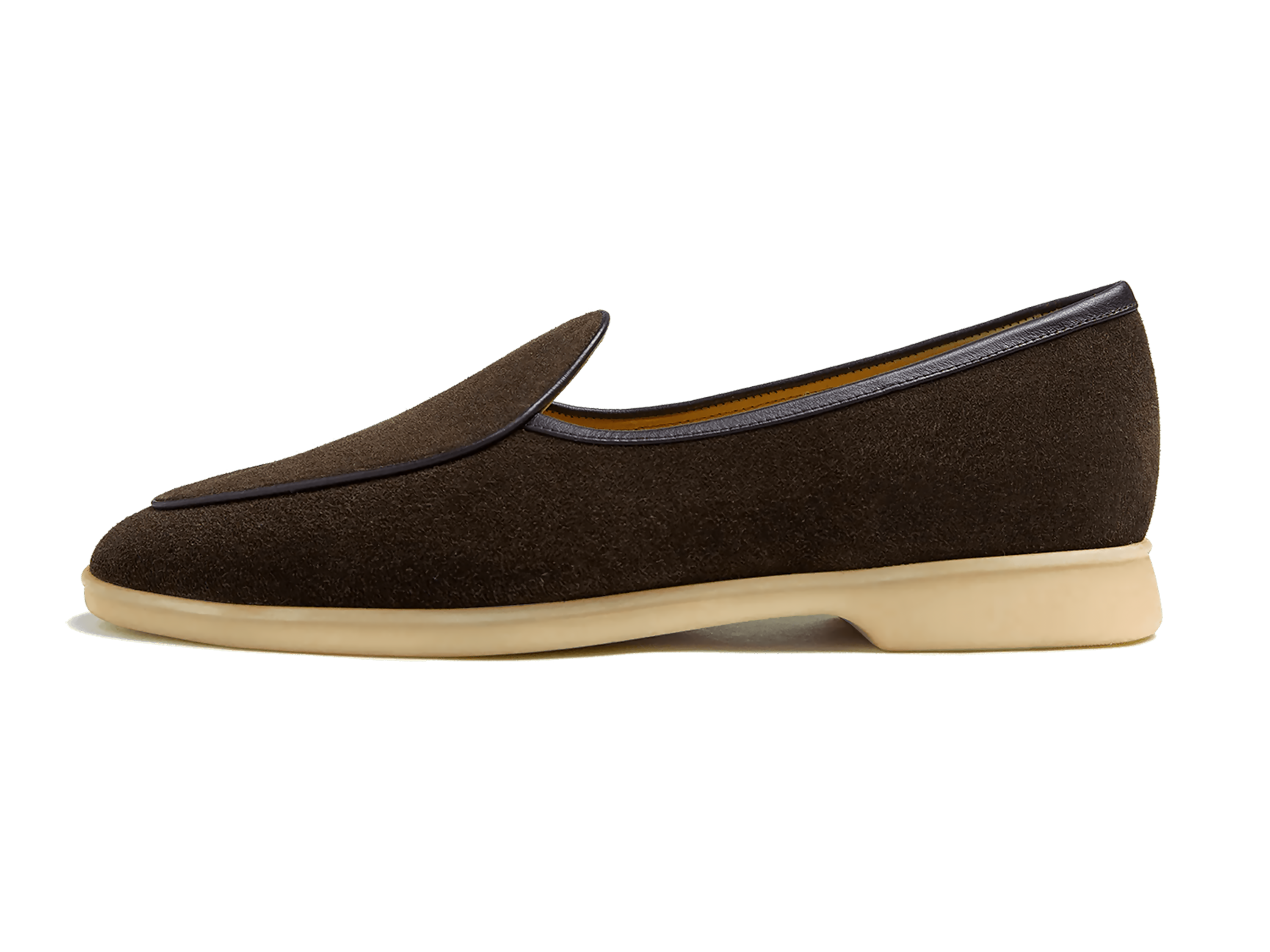 Stride Loafers in Dark Brown Glove Suede Natural Sole