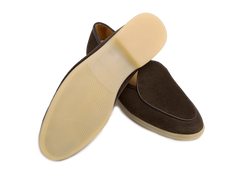 Stride Loafers in Dark Brown Glove Suede Natural Sole