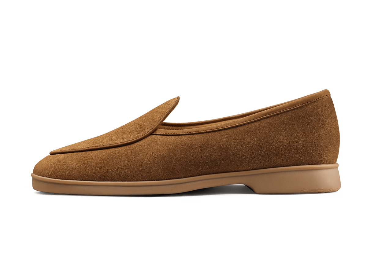 Stride Loafers in Earth Glove Suede Caramel Sole