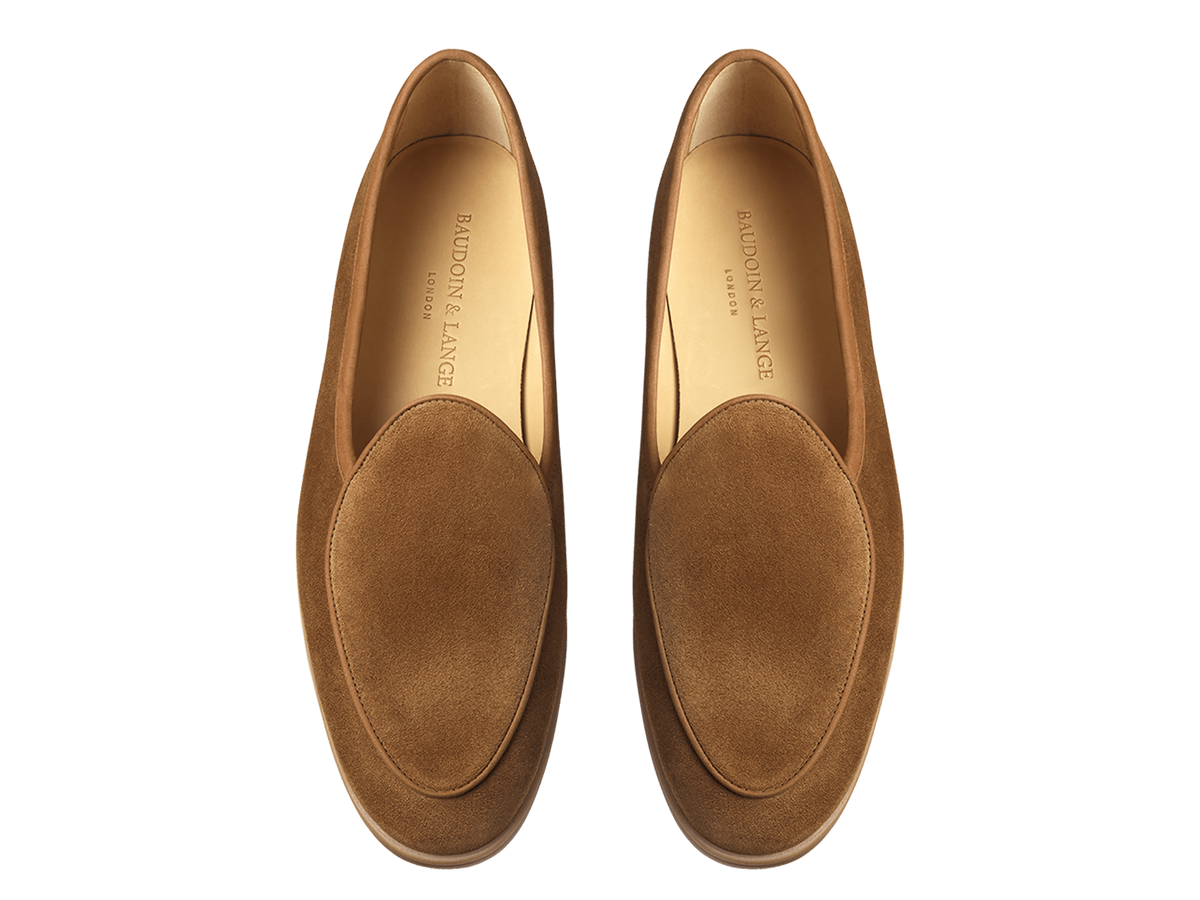 Stride Loafers in Earth Glove Suede Caramel Sole