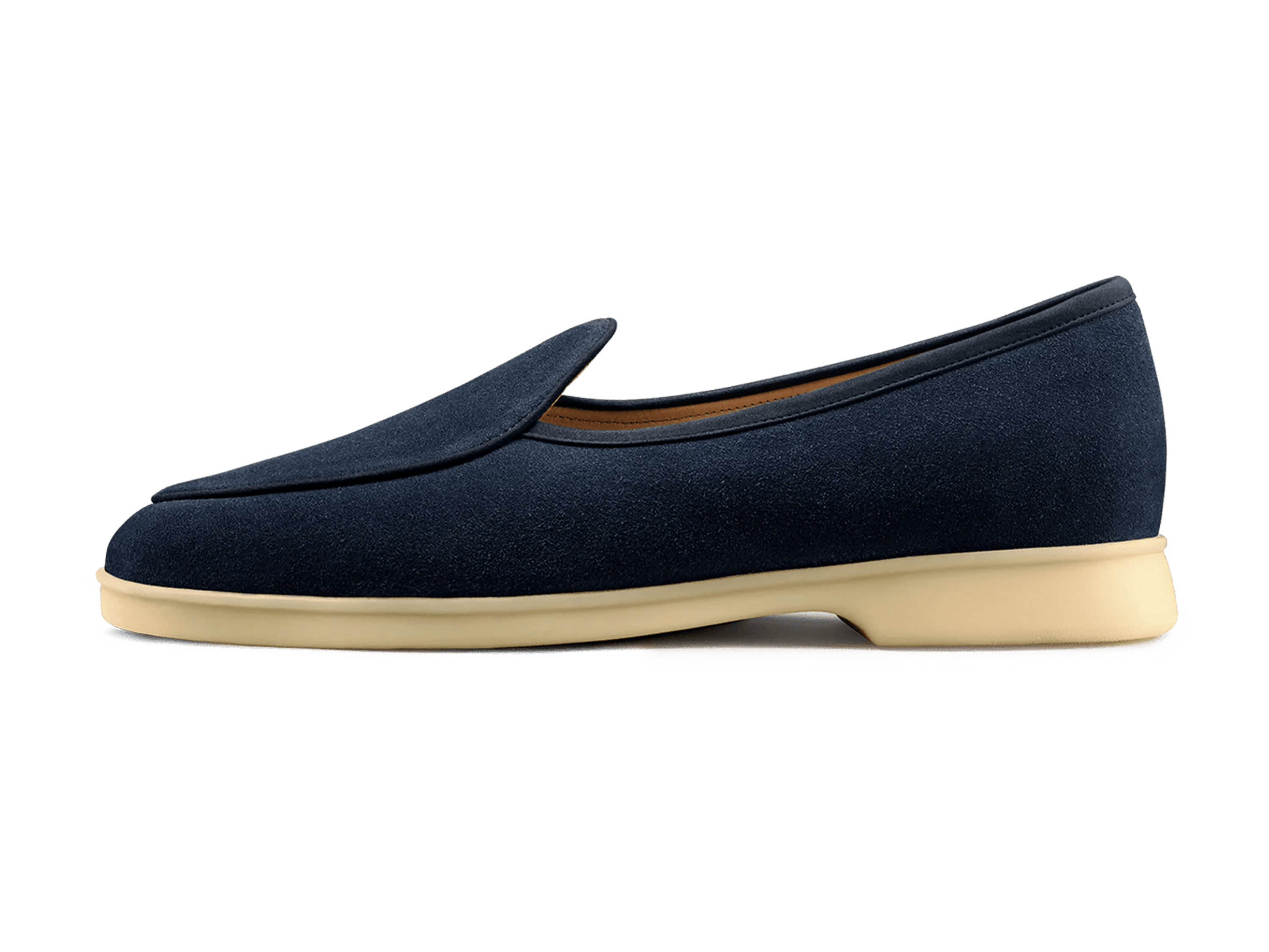 Stride Loafers in Midnight Navy Glove Suede Natural Sole