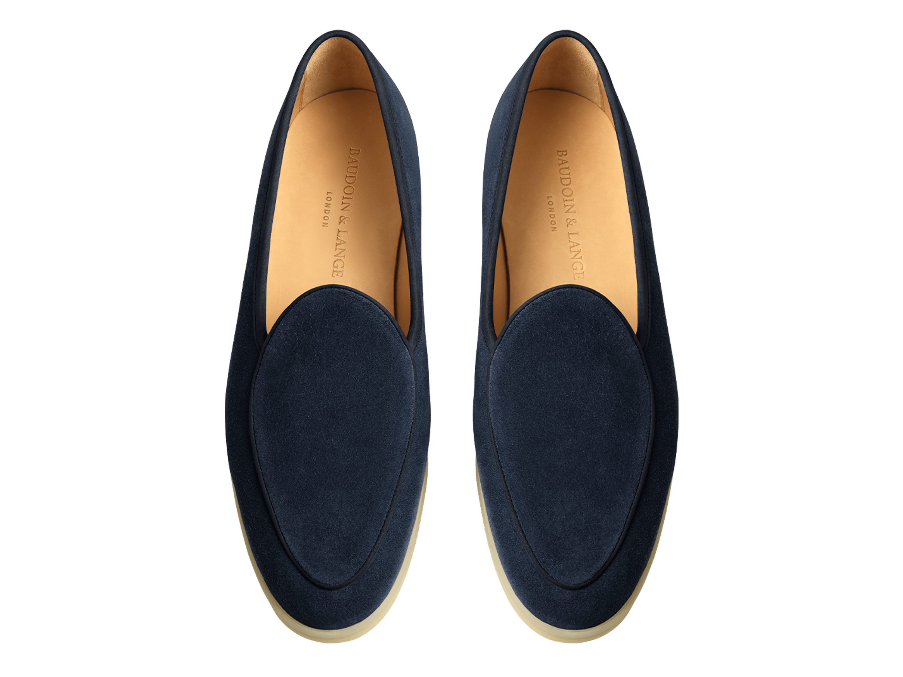 Stride Loafers in Midnight Navy Glove Suede Natural Sole