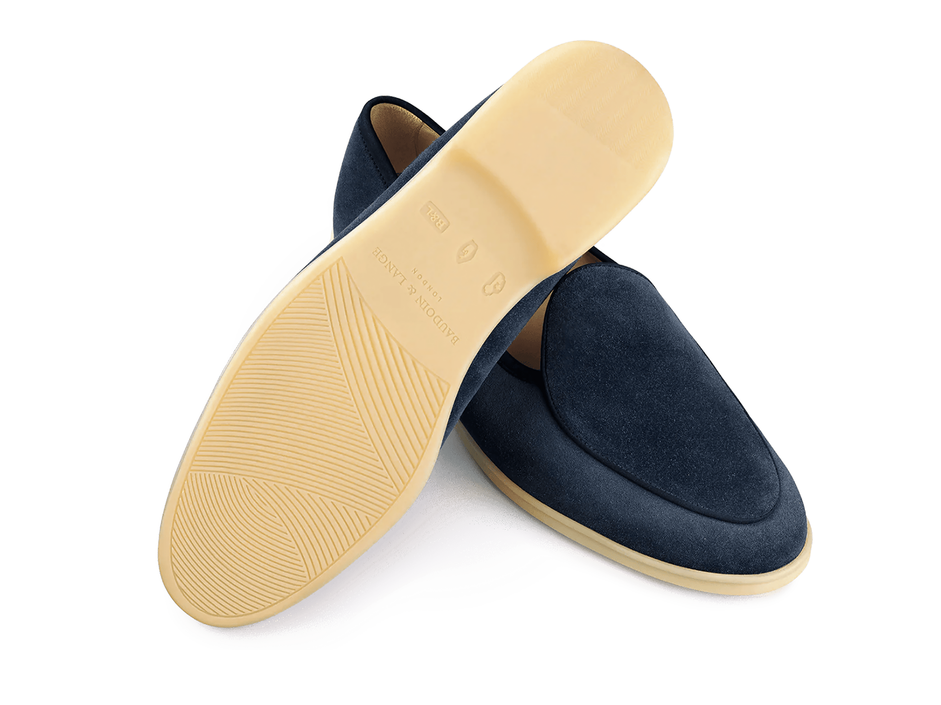 Stride Loafers in Midnight Navy Glove Suede Natural Sole