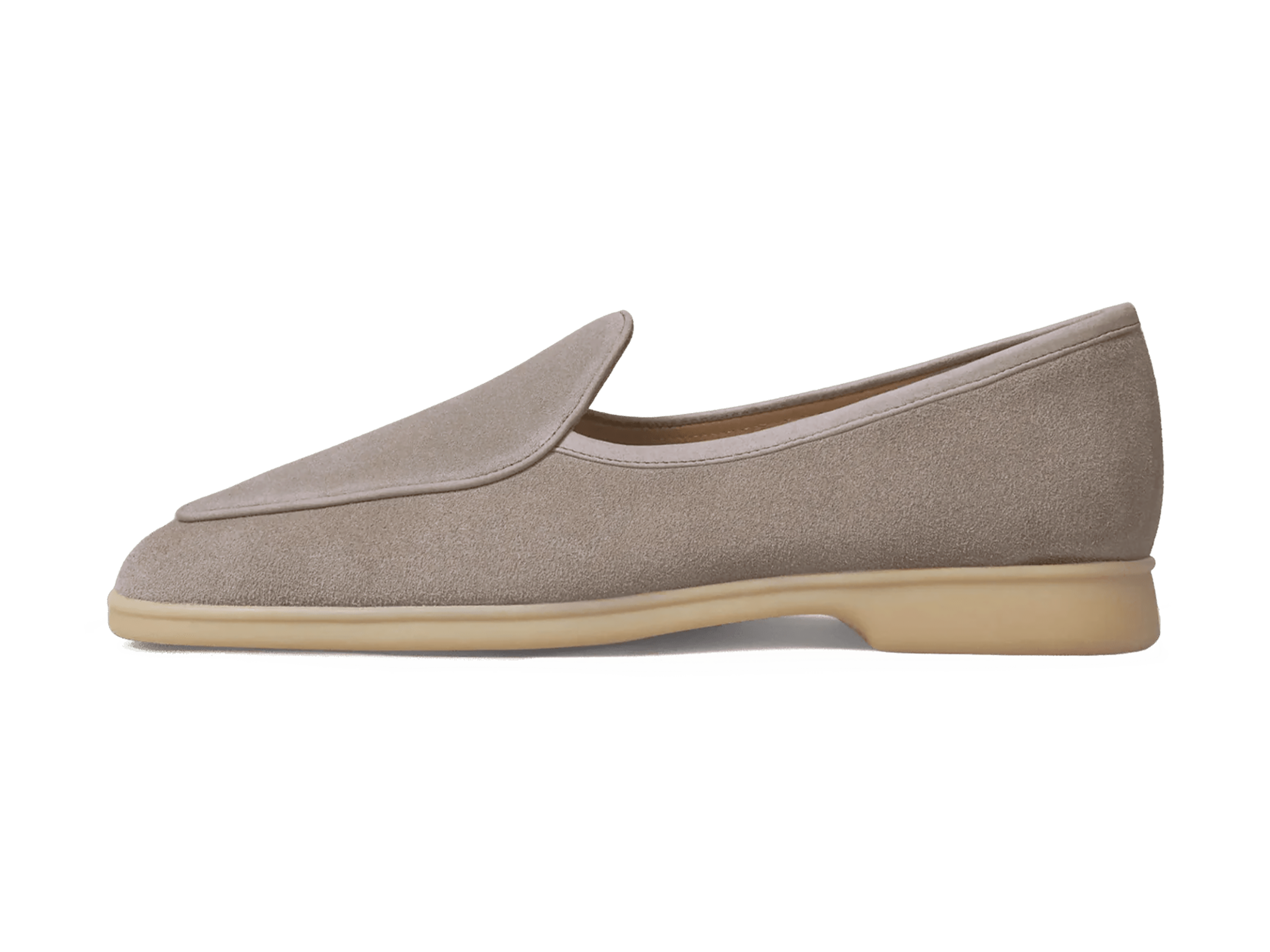 Stride Loafers in Sandy Grey Glove Suede Natural Sole