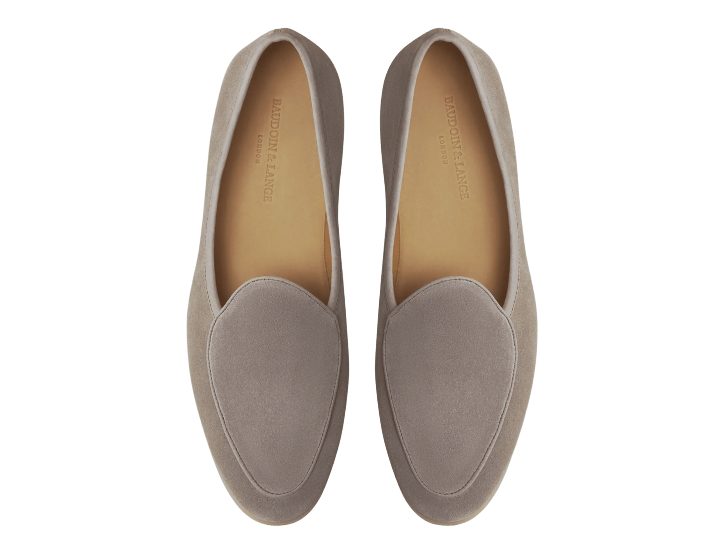 Stride Loafers in Sandy Grey Glove Suede Natural Sole