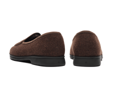 Stride Loafers in Smoked Brown Flannel with Shearling Lining