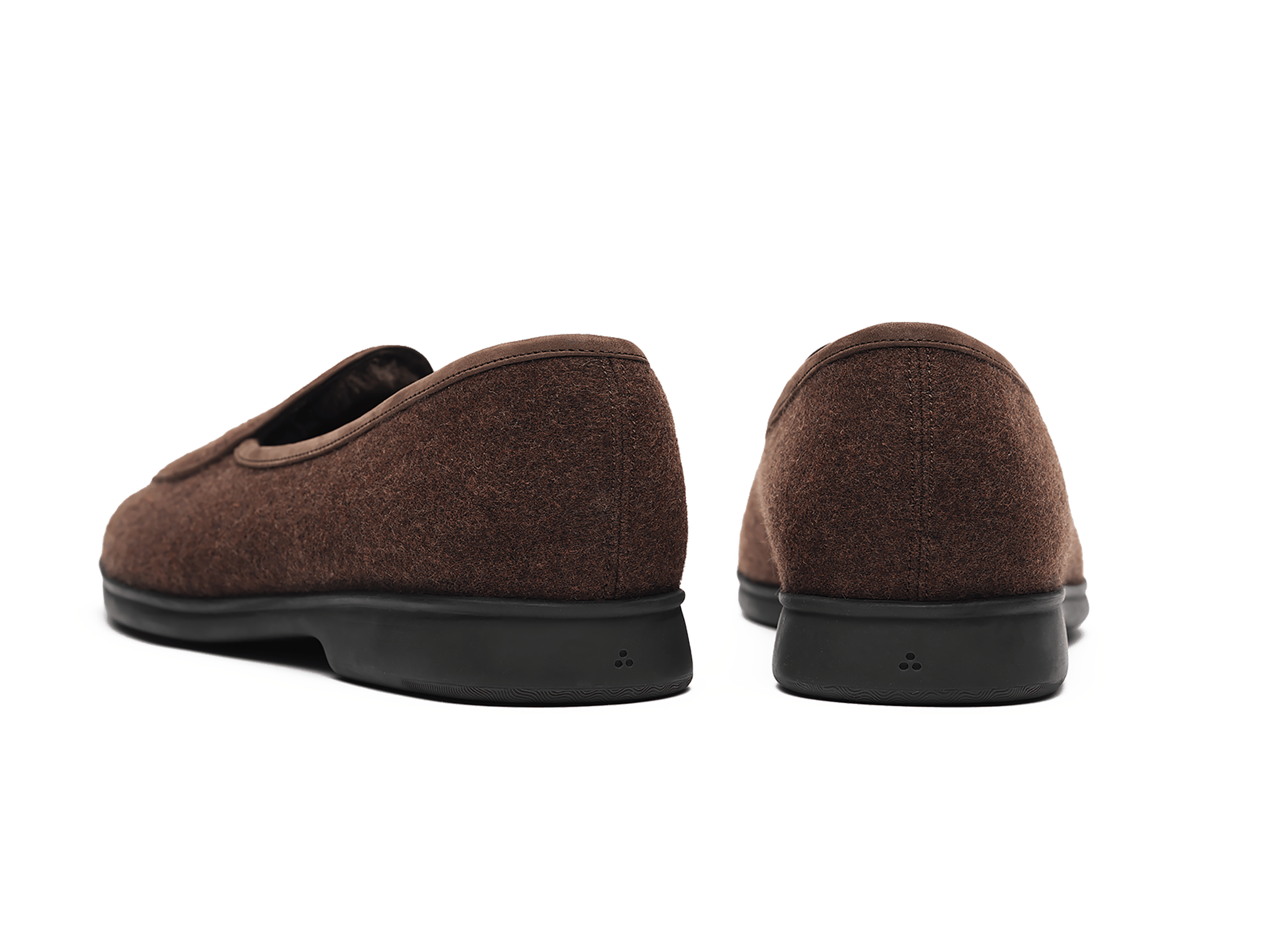 Stride Loafers in Smoked Brown Flannel with Shearling Lining