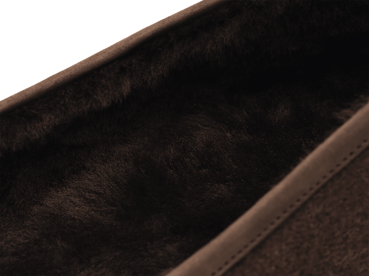 Stride Loafers in Smoked Brown Flannel with Shearling Lining