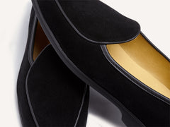 Stride Loafers in Black Glove Suede Dark Sole