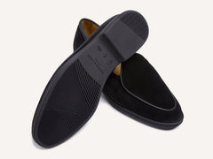 Stride Loafers in Black Glove Suede Dark Sole