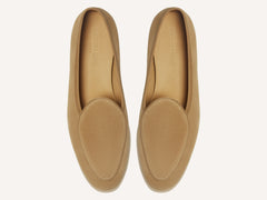 Stride Loafers in Caramel Glove Suede with Natural Sole