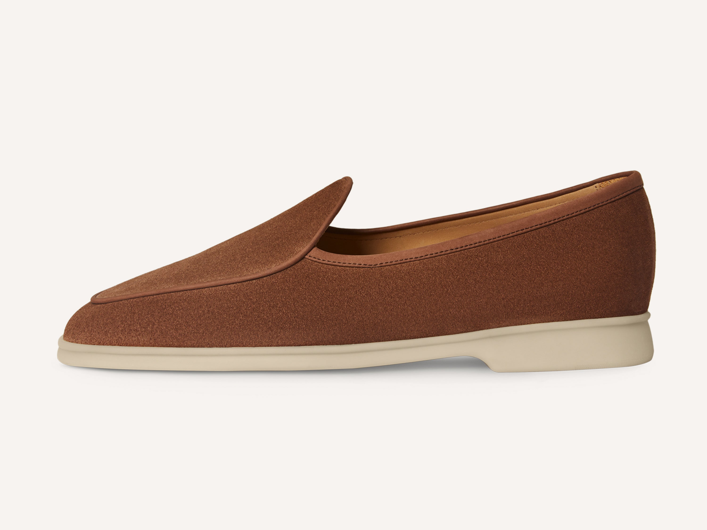 Stride Loafers in Cork Brown Glove Suede with Natural Sole