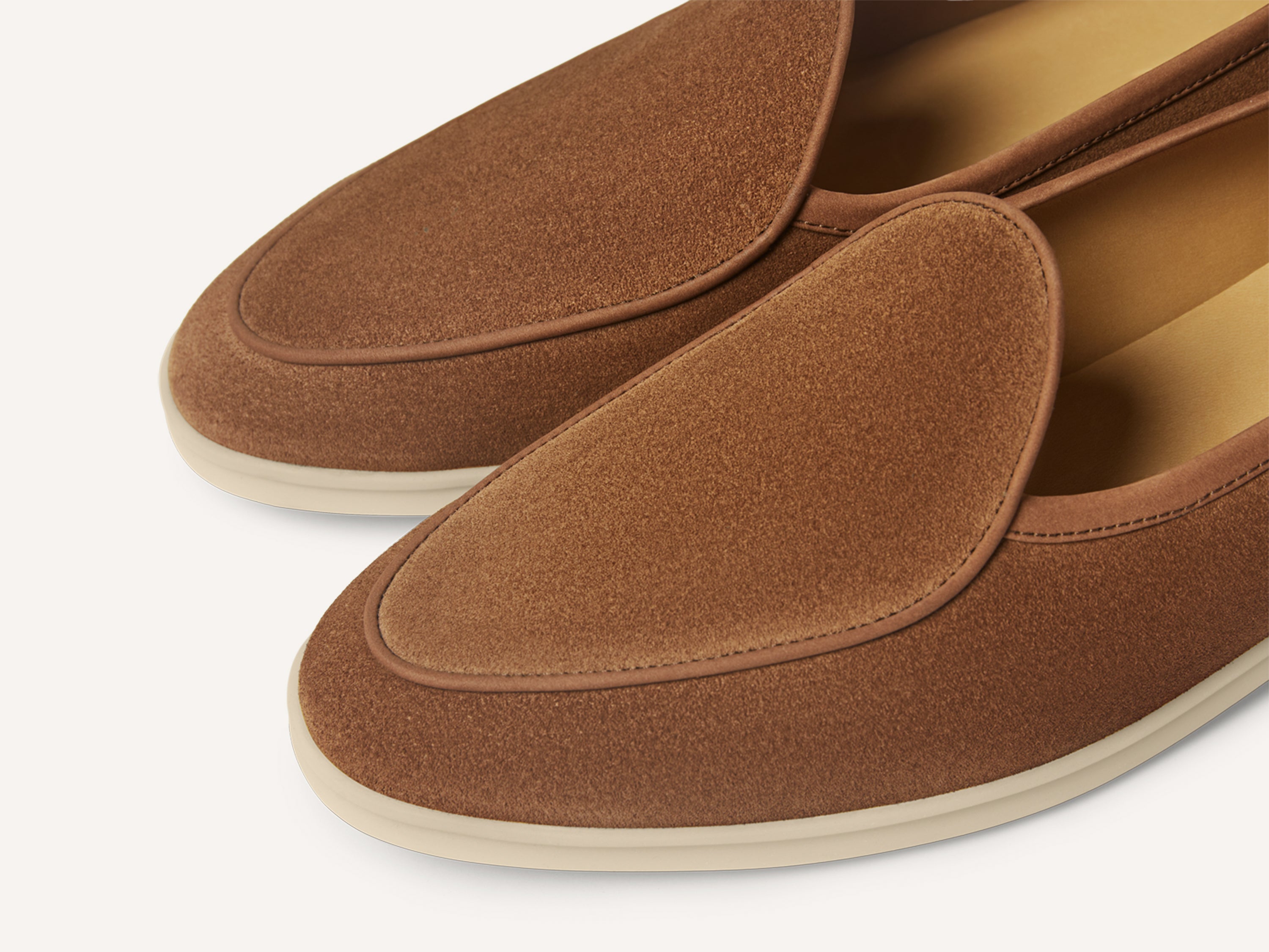 Stride Loafers in Cork Brown Glove Suede with Natural Sole