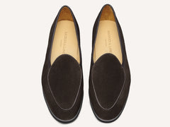 Stride Loafers in Dark Brown Glove Suede Dark Sole