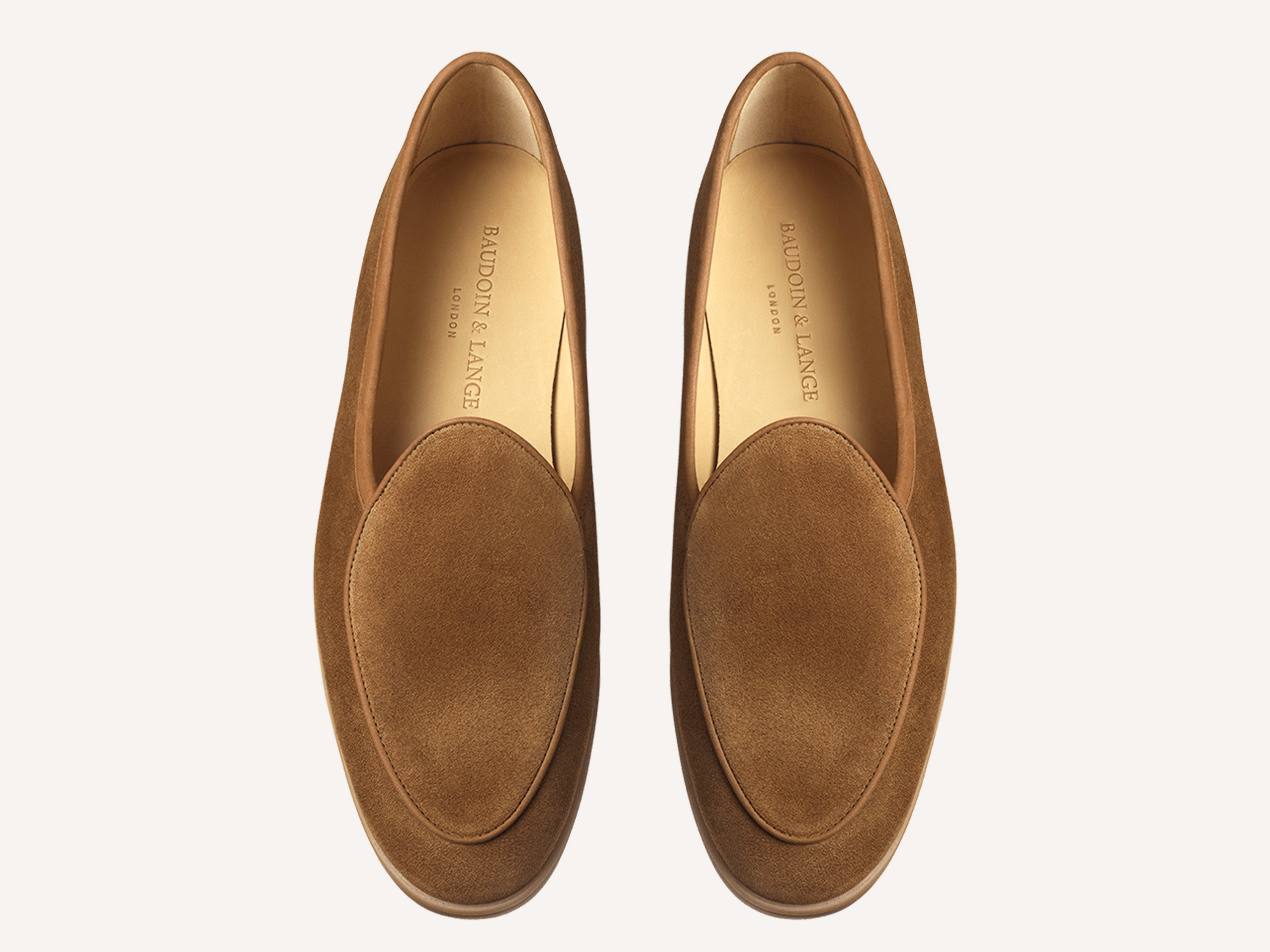 Stride Loafers in Earth Glove Suede Caramel Sole – Baudoin & Lange