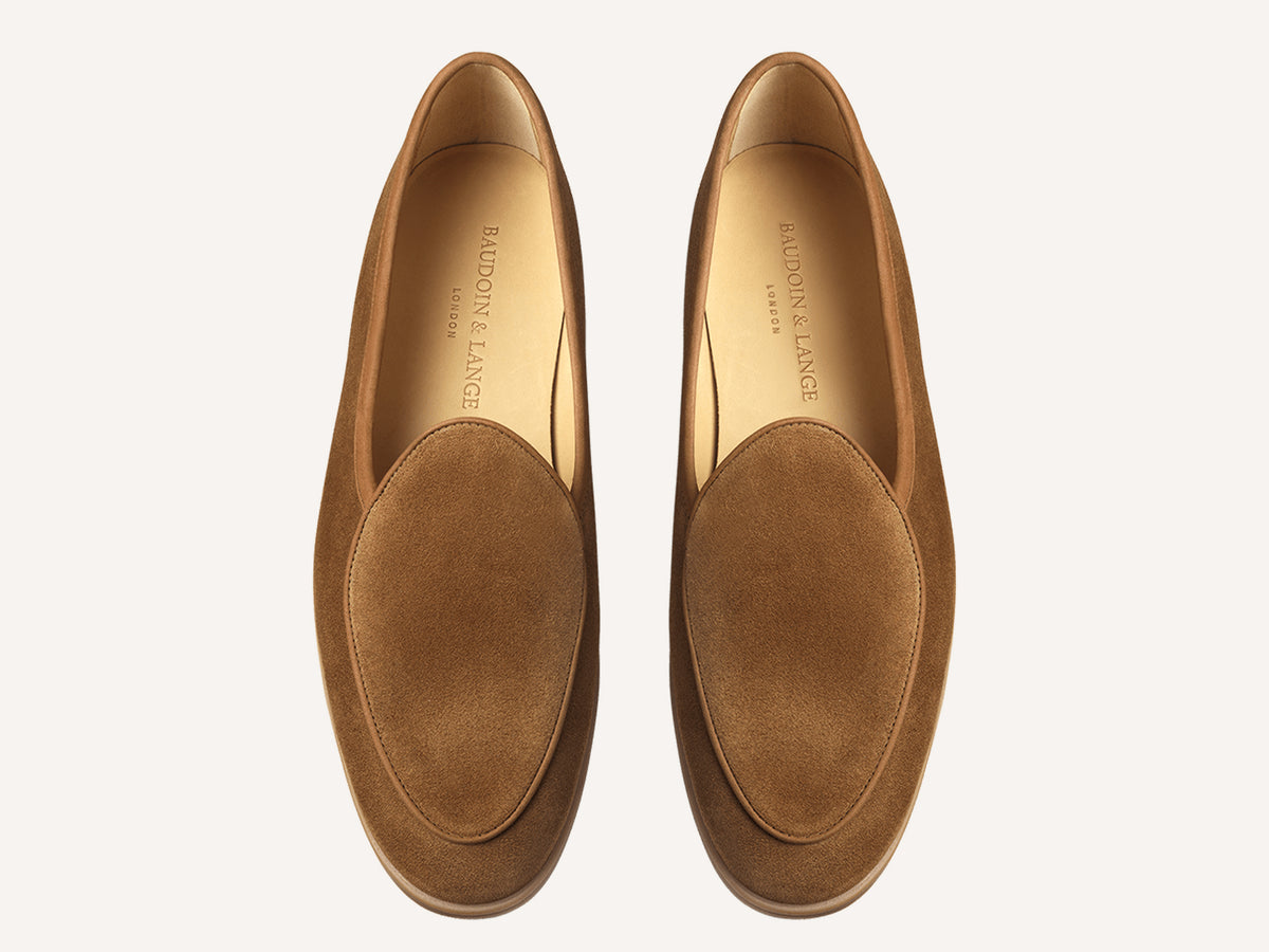 Stride Loafers in Earth Glove Suede Caramel Sole