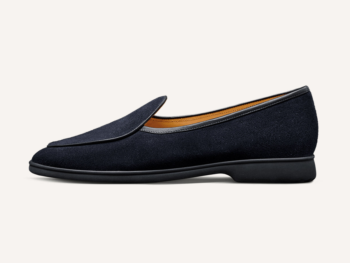 Stride Loafers in Midnight Navy Glove Suede Dark Sole