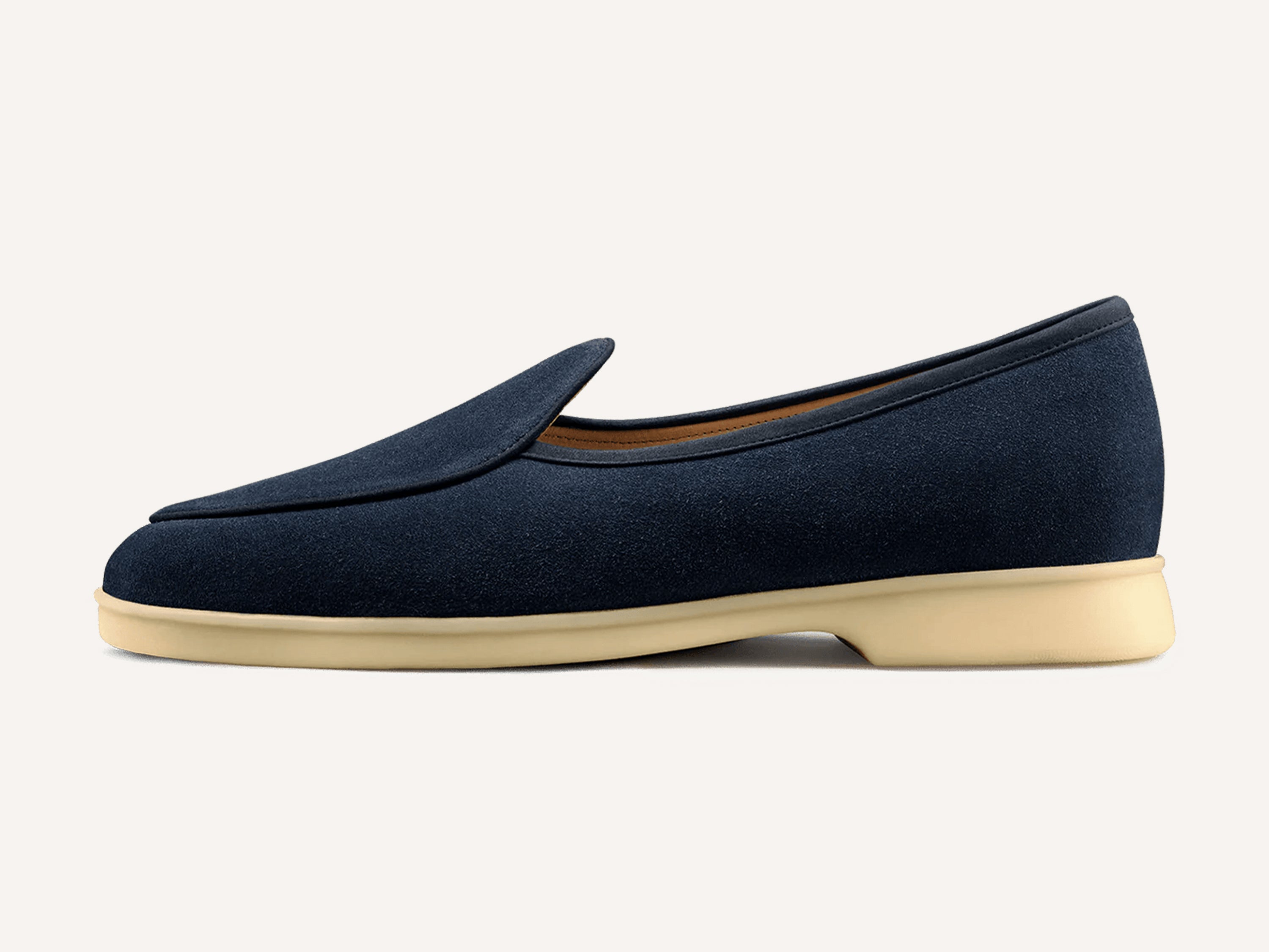 Stride Loafers in Midnight Navy Glove Suede Natural Sole