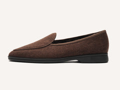 Stride Loafers in Smoked Brown Flannel with Shearling Lining