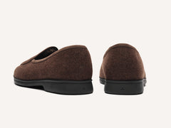 Stride Loafers in Smoked Brown Flannel with Shearling Lining