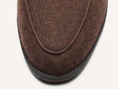 Stride Loafers in Smoked Brown Flannel with Shearling Lining