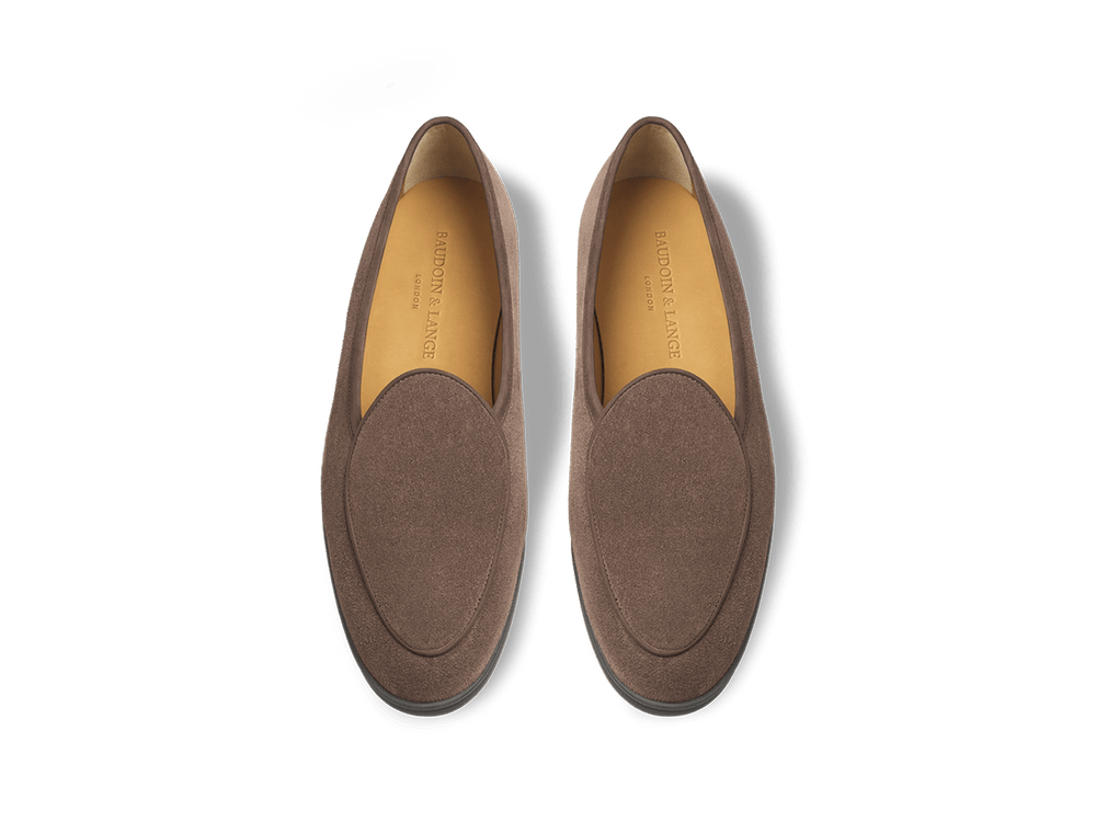 Stride Loafers in Deep Taupe Suede Dark Sole