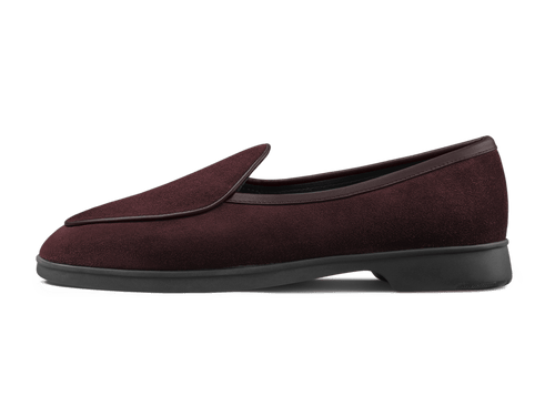 Stride Loafers in Deep Taupe Glove Suede Natural Sole