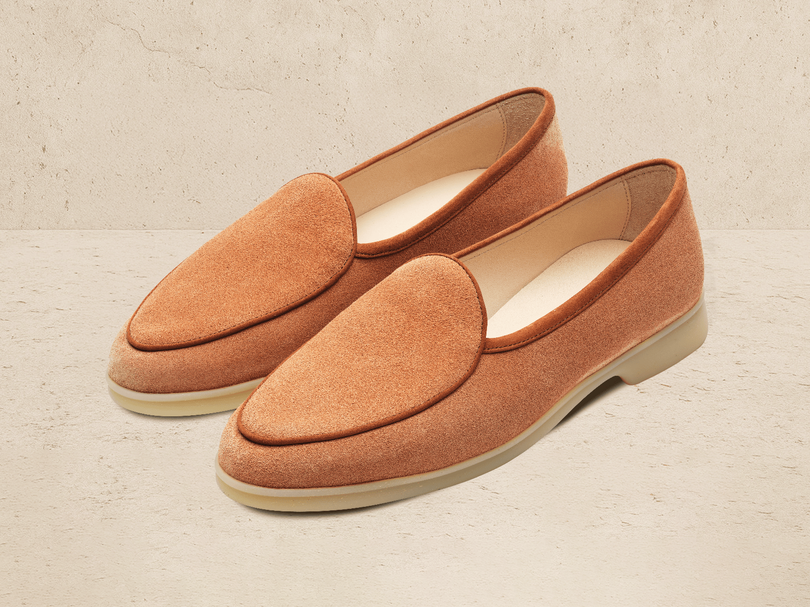 Stride Loafers in Casaque Glove Suede Natural Sole