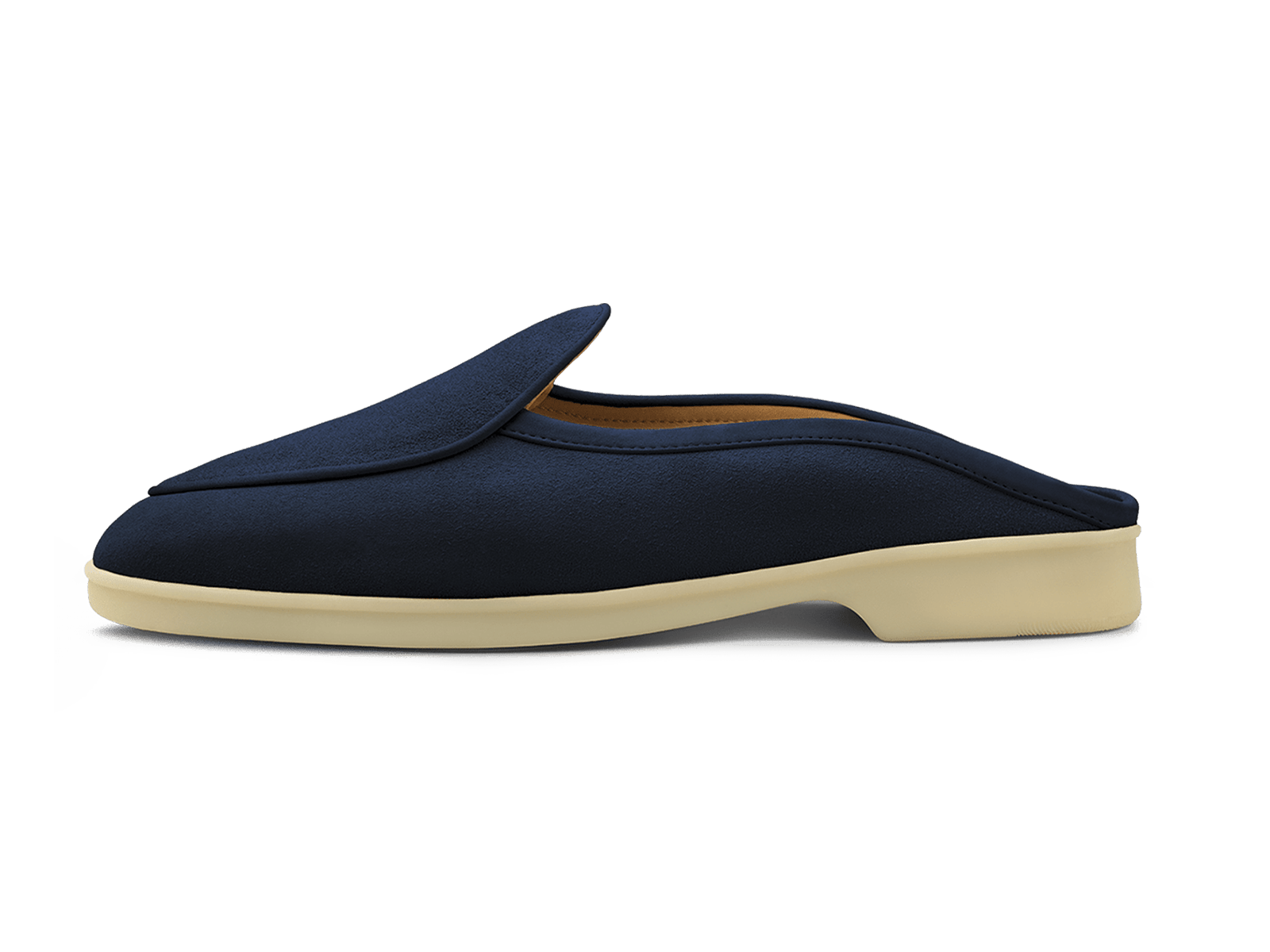 Stride Mule Loafers in Midnight Navy Glove Suede Natural Sole