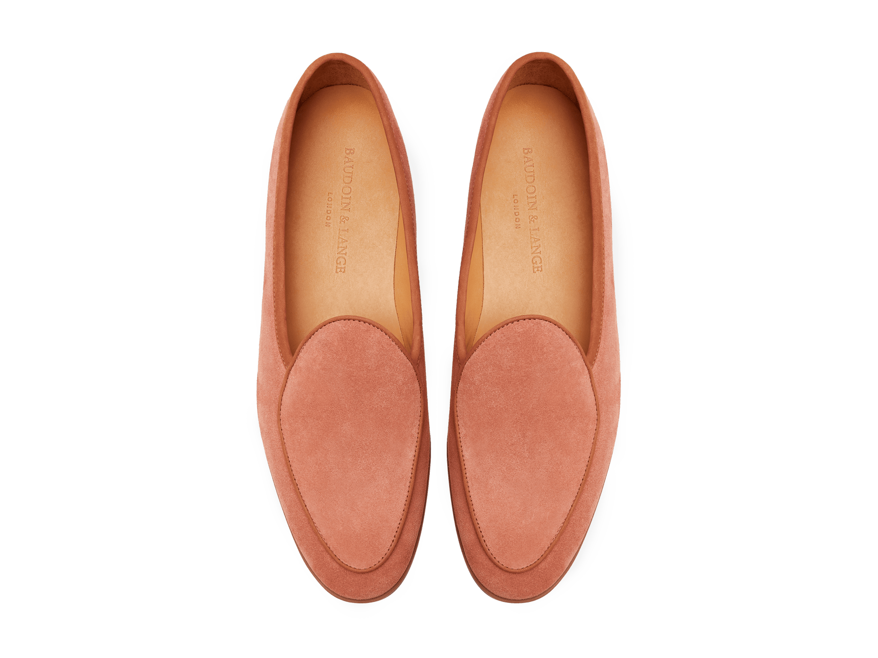 Stride Loafers in Orange Glove Suede Caramel Sole