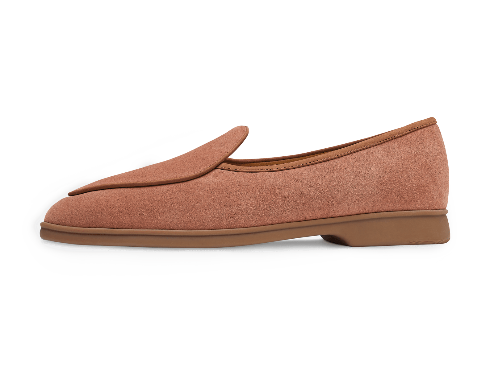 Stride Loafers in Orange Glove Suede Caramel Sole