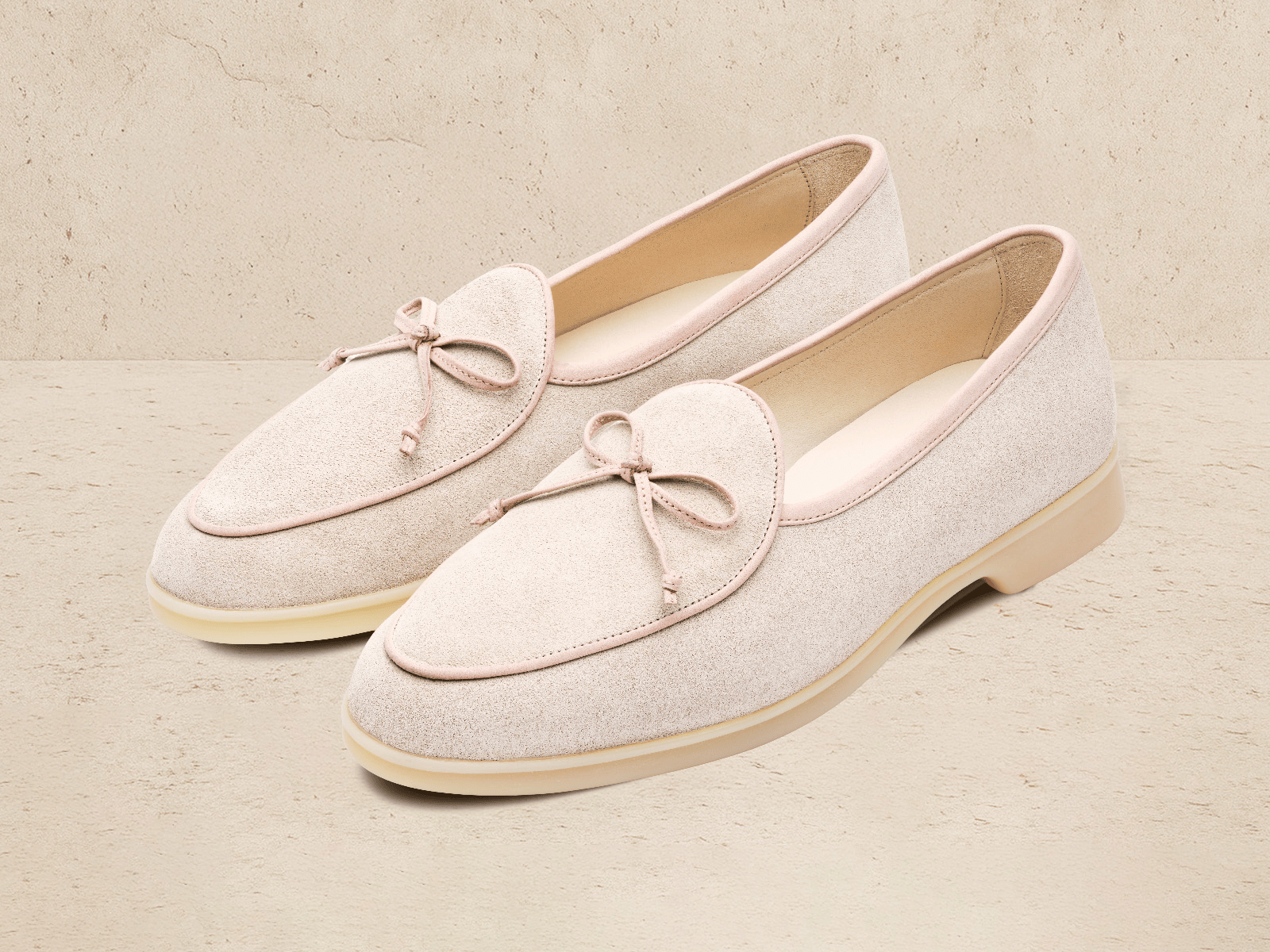 Stride String Loafers in Argile Nude Suede Natural Sole