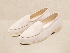 Stride Loafers in Argile Nude Suede Natural Sole
