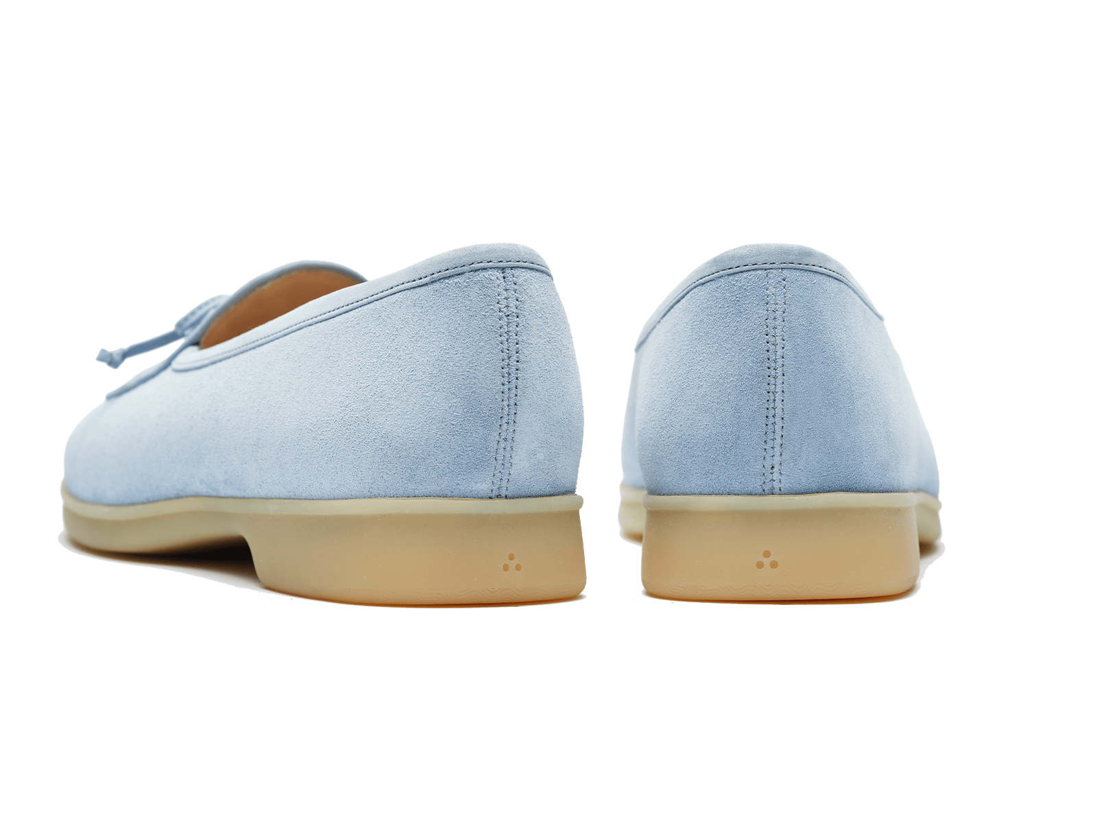 Stride String Loafers in Paraiba Blue Suede Natural Sole