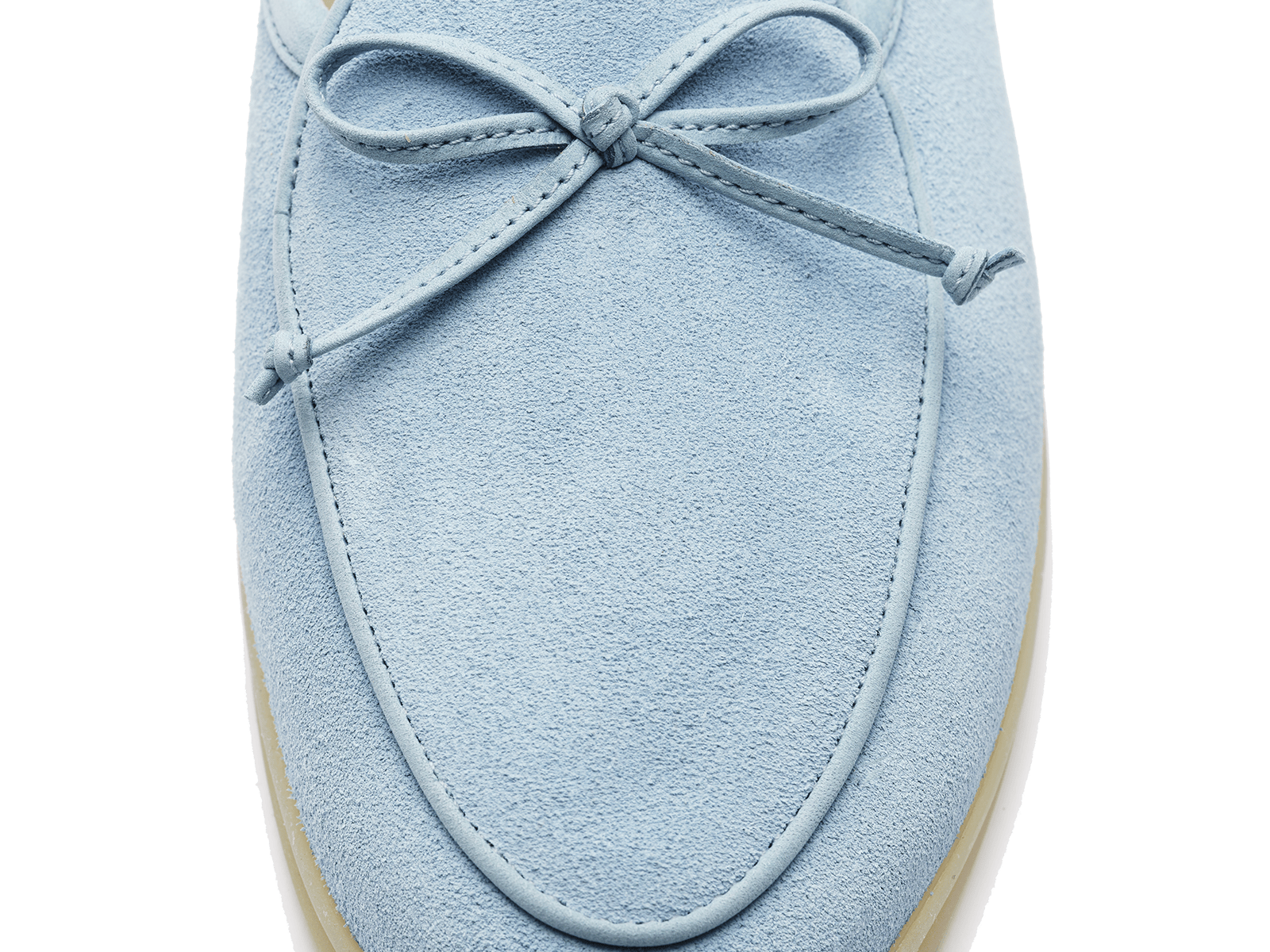 Stride String Loafers in Paraiba Blue Suede Natural Sole