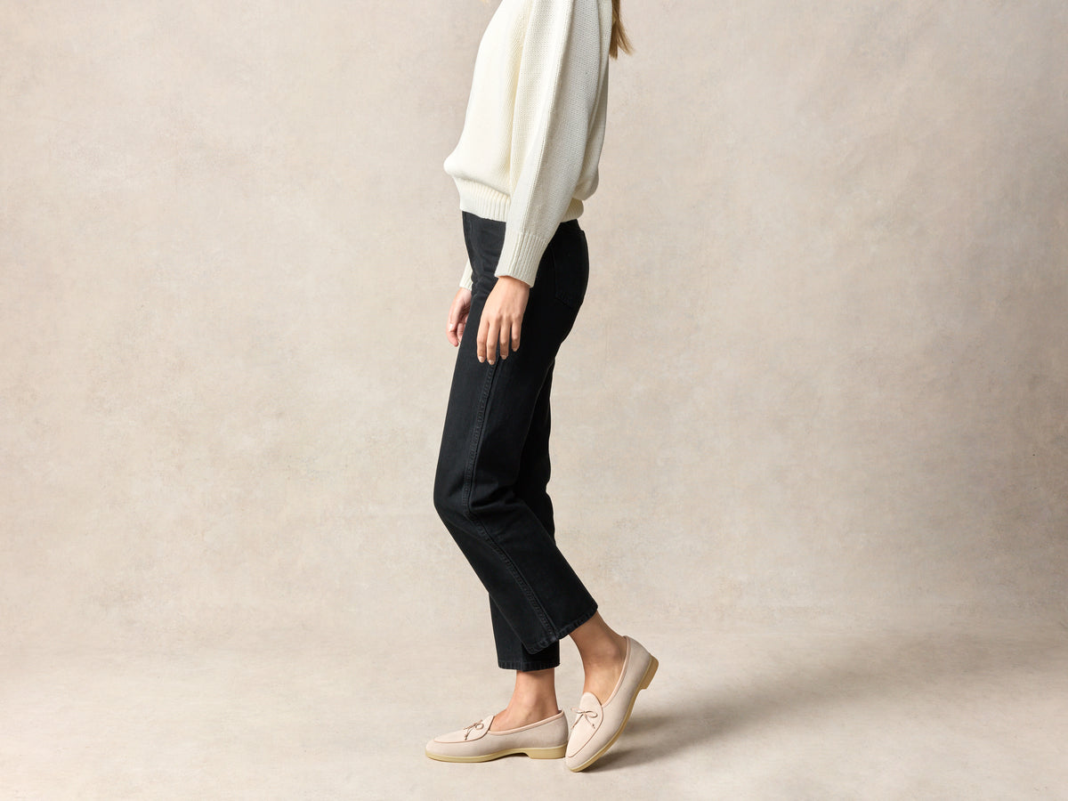 Stride String Loafers in Argile Nude Suede Natural Sole