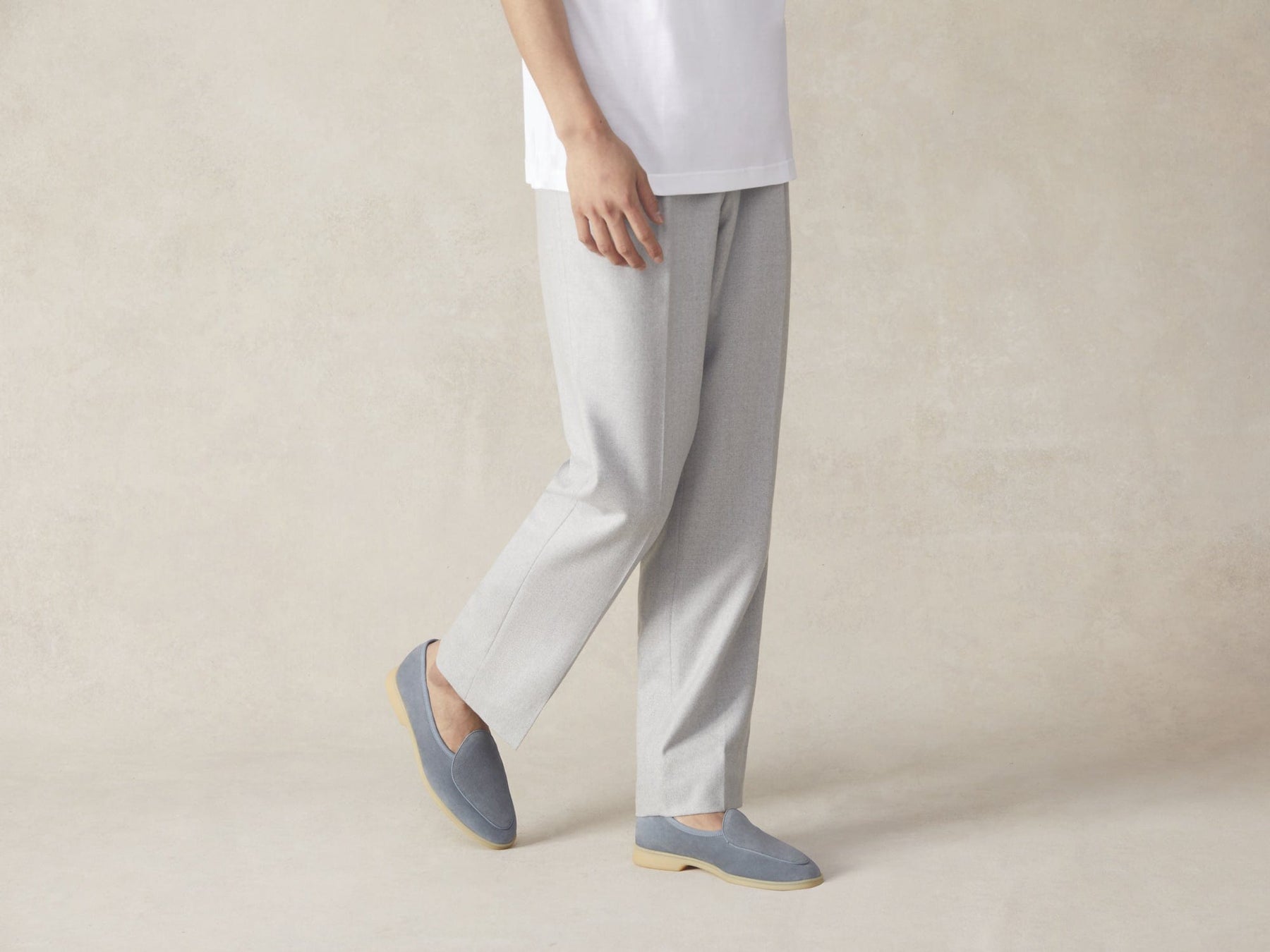 Stride Loafers in Thunder Blue Glove Suede Natural Sole