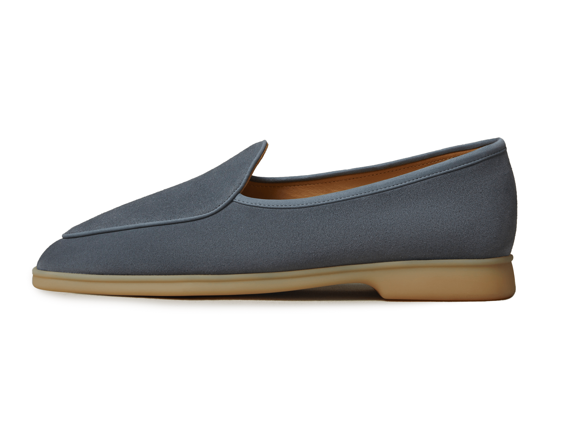 Stride Loafers in Thunder Blue Glove Suede with Natural Sole