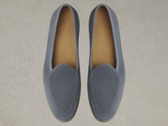 Stride Loafers in Thunder Blue Glove Suede with Natural Sole