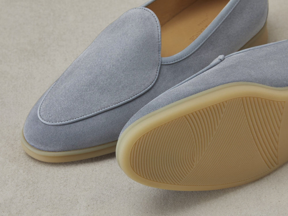 Stride Loafers in Thunder Blue Glove Suede Natural Sole