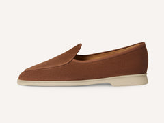 Stride Loafers in Cork Brown Glove Suede with Natural Sole
