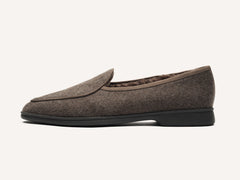 Stride Loafers in Grisaille Flannel with Shearling Lining