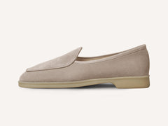 Stride Loafers in Sandy Grey Glove Suede Natural Sole