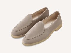 Stride Loafers in Sandy Grey Glove Suede Natural Sole