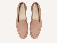 Stride Loafers in Blush Pink Glove Suede with Natural Sole