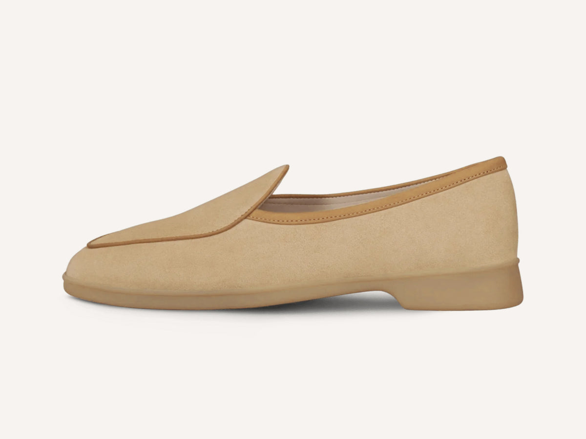 Stride Loafers in Tropez Beige Glove Suede Natural Sole