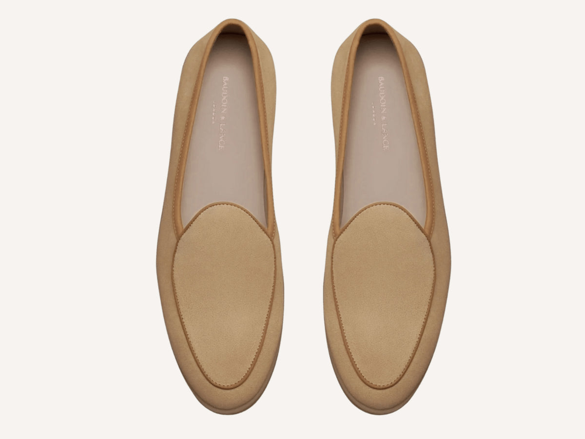 Stride Loafers in Tropez Beige Glove Suede Natural Sole